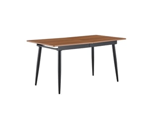 Table à manger rectangulaire 190.5x80x75 cm ou 150x80x75 cm en mdf et métal noyer