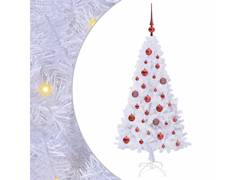  Sapin de noël - arbre de noël artificiel blanc 120 cm pvc et acier  - Conforama A