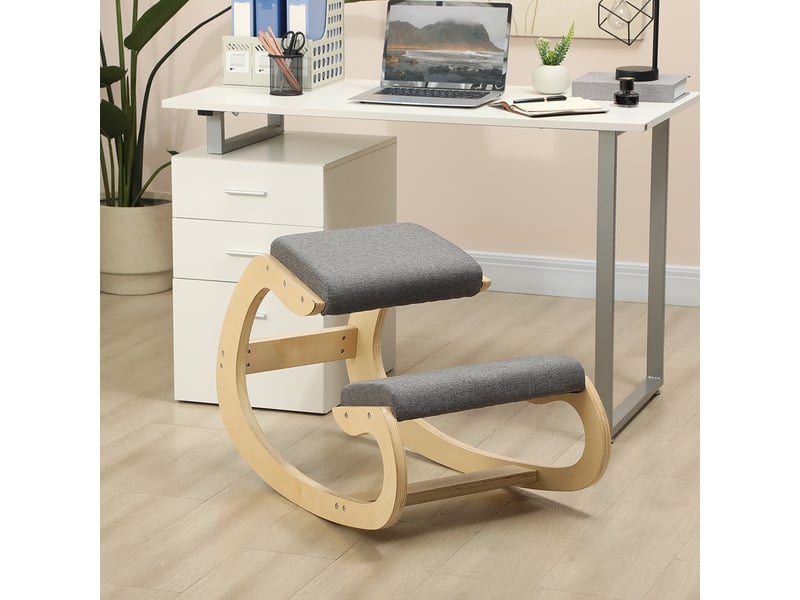  Tabouret ergonomique à bascule pour bureau à domicile, pour améliorer la posture, gris  - Conforama C