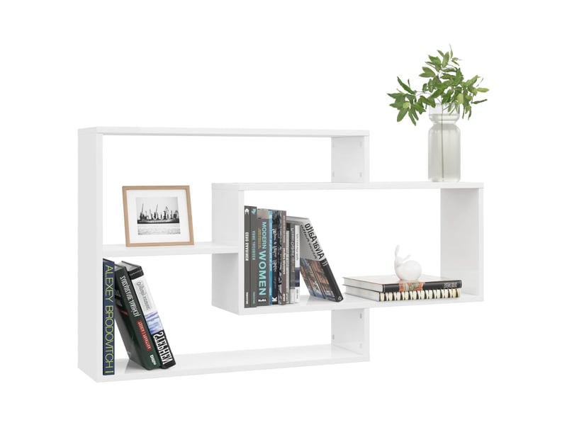  Étagères murales - étagères flottantes blanc brillant 104x20x58,5 cm bois ingénierie  - Conforama C