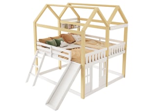 Lit cabane 90x200 cm <strong>DESVIAE</strong> <strong></strong> coloris bicolore