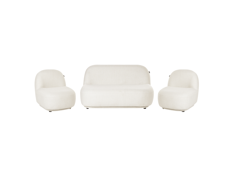 Ensemble de salon 4 places lovberg tissu blanc cassé  - Conforama A