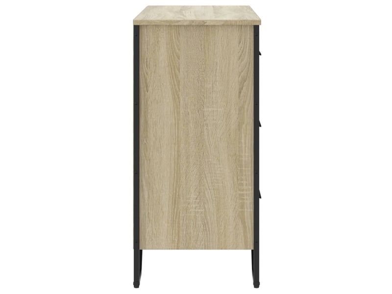  Commode chambre adulte, armoire à tiroirs chêne sonoma 91x35,5x74,5 cm bois d'ingénierie  - Conforama E
