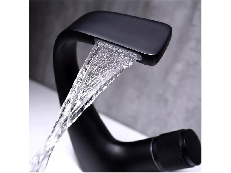 Robinet de lavabo noir - mitigeur de salle de bain - robinet de lavabo cascade massif - robinet de haute qualité (noir)  - Conforama D