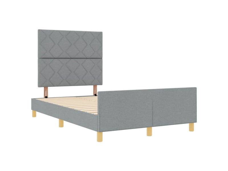 Lit double- lit adulte - cadre de lit avec tête de lit gris clair 120 x 190 cm tissu - Conforama D