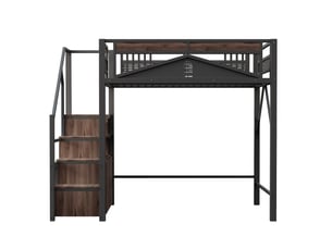 Lit mezzanine 140x200 cm OKWISH   coloris noir