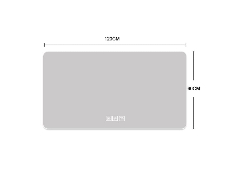 Miroir salle de bain led 60x120cm antibuée éclairage réglable 3 couleurs moderne murale verre trempé sécurité déco maquillage résistant longue durée - Conforama B