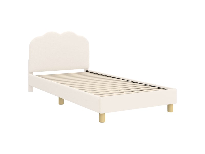  Cadre de lit pour enfants - lit jeune avec tête de lit crème 90 x 190 cm  - Conforama D