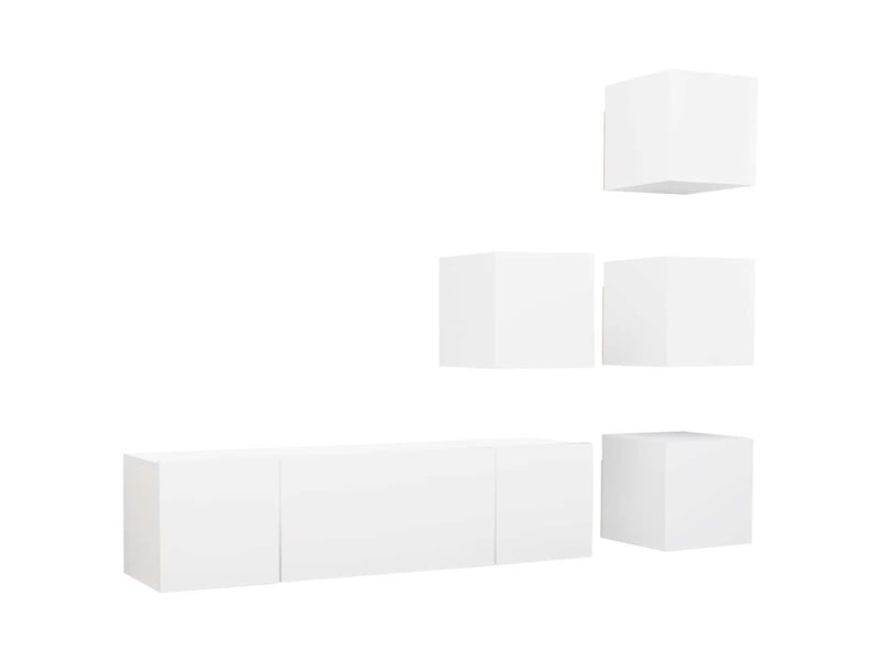  Ensemble de meubles tv 6 pcs blanc bois d'ingénierie shl6587  - Conforama A