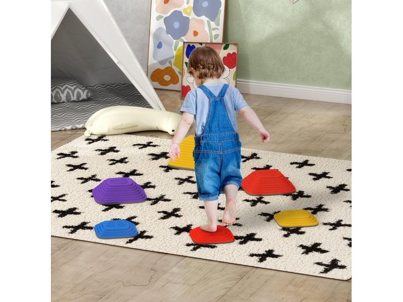  Pierres d’équilibre enfant 6 pièces 21,5 à 34,3 cm – multicolores – empilables et antidérapantes  - Conforama B