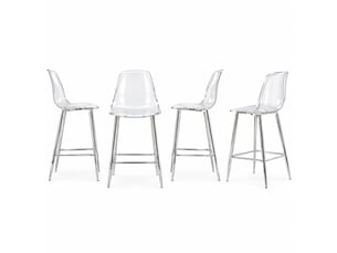 tabouret de bar  <strong>STILVORA</strong>  - transparent hauteur d'assise 65 cm vendu Par 4