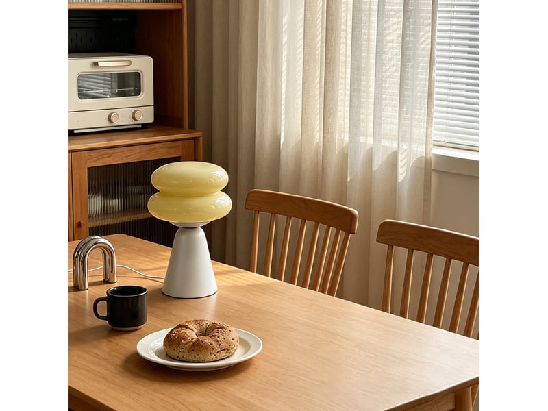  Lampe de table champignon, vintage – 3 modes de couleur dimmables, veilleuse led, déco pour chambre et salon-jaune  - Conforama C