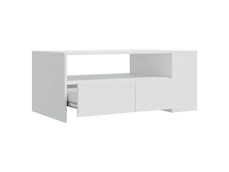  Table basse - table de salon - table à thé blanc 102x55x42 cm bois d'ingénierie  - Conforama D