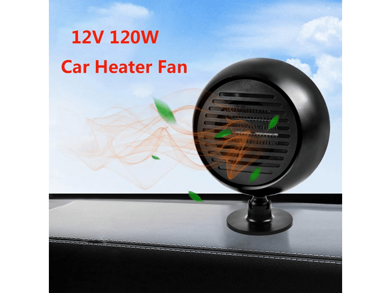 Ventilateur chauffant portable 12 v 120 w pour voiture, rotation à 360°, dégivreur de pare-brise, ventilateur de refroidissement électrique (noir, multicolore XLH-ZLS-005880MF - Conforama B