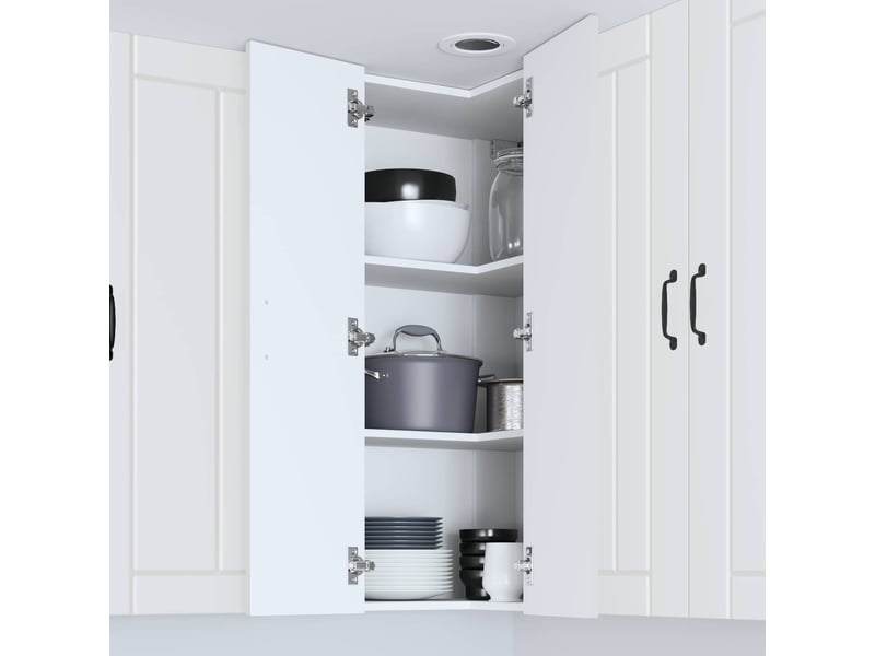 Meuble mural de cuisine, armoire d'angle cuisine lucca blanc 57x57x100cm - Conforama D