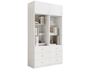 Bibliotheque coloris  blanc 4 étagère(s) HAVRYA  - 100 cm x 180 cm