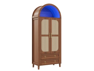Armoire 2 porte(s) battante 2 tiroir(s) MAISENTIEL coloris marron largeur 76 cm