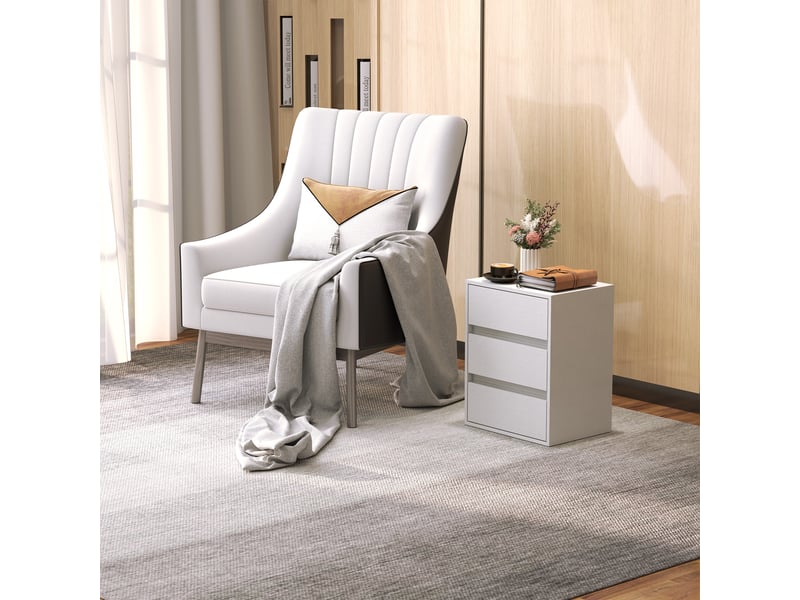  Commode moderne à 3 tiroirs en bois blanc, 40 x 30 x 50,5 cm  - Conforama C