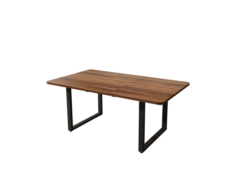 Table à manger extensible 140-220x80 cm mdf noyer, pieds en métal - Conforama E