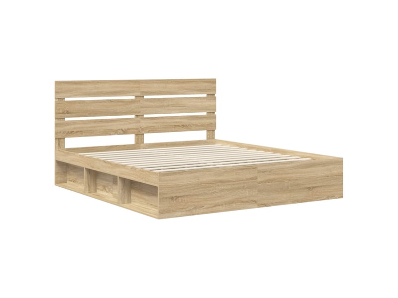 Lit double- lit adulte -  cadre de lit sonoma 200 x 200 cm bois de pin massif  - Conforama C