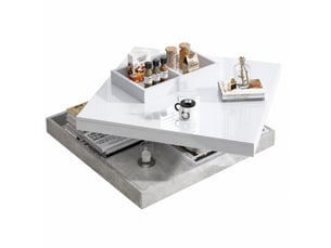 Table basse carré(e) coloris blanc <strong></strong> <strong></strong> - 70 cmx70 cm