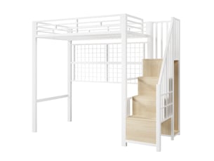 Lit mezzanine 90x200 cm BIQZUYA   coloris blanc