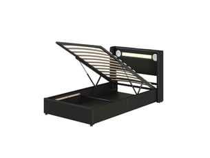 Lit coffre 90x200 cm BEAOK coloris noir
