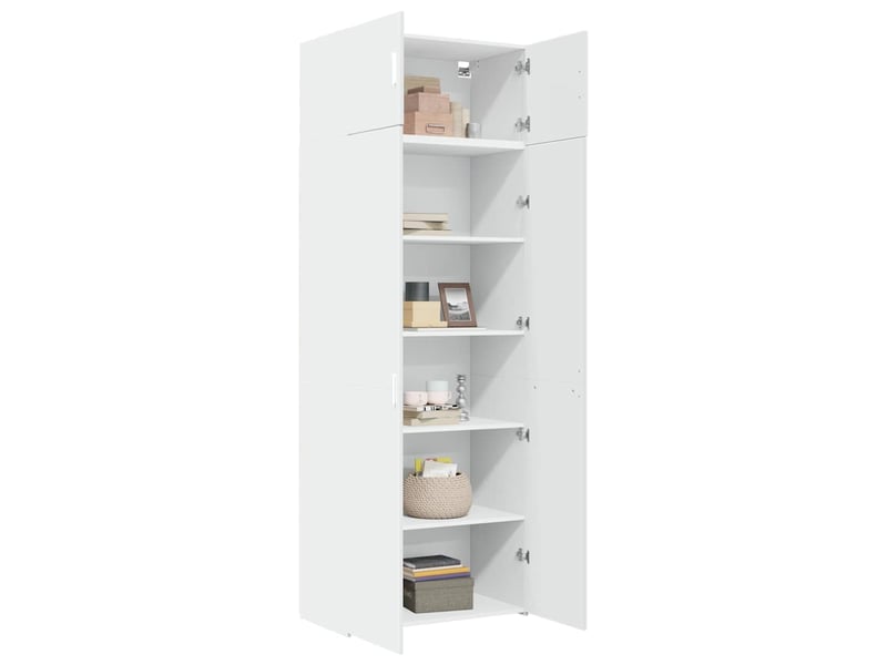  Buffet - armoire de rangement blanc 80x42,5x225 cm bois d'ingénierie  - Conforama C