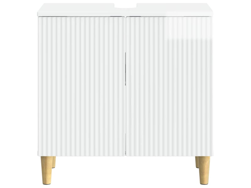 Meuble sous lavabo de salle de bain arnhem blanc brillant cf64815 - Conforama D