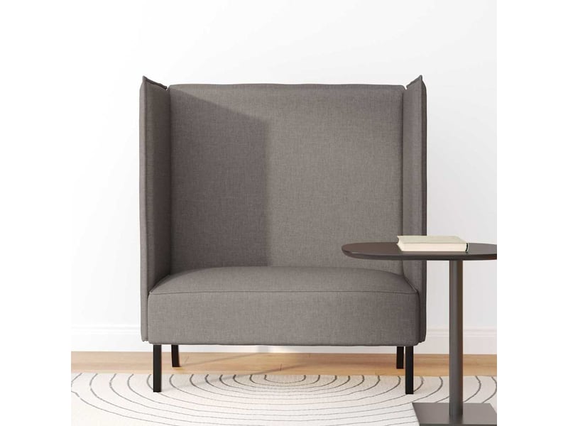  Canapé à haut, canapé de salon dossier taupe 109 x 56 x 121 cm tissu  - Conforama C