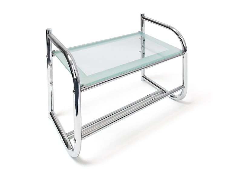  Étagère porte-serviettes murale avec tablette 60 x 20 x 10 cm 2 barres de séchage design élégant en acier chromé 13_0003256  - Conforama A