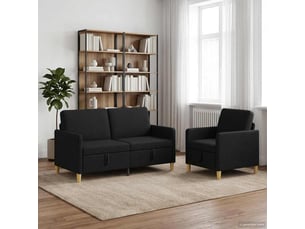 Canapé avec rangement 2 pcs noir polyester shl8135