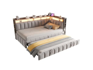 Lit gigogne 90x200 cm DESVIAE coloris gris