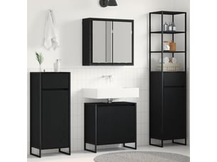 Ensemble de mobilier de salle de bain 4 pièces chêne noir cf64548