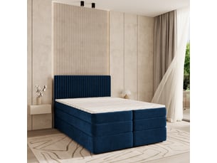 Lit avec rangement 180x200 cm <strong>MASSENO</strong>  <strong></strong> coloris bleu