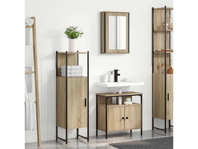  Ensemble de mobilier de salle de bain 3 pièces marron cf64486  - Conforama B