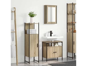 Ensemble de mobilier de salle de bain 3 pièces marron cf64486