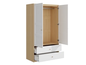 Armoire 2 porte(s) battante 2 tiroir(s) HAVRYA coloris bicolore largeur 100 cm