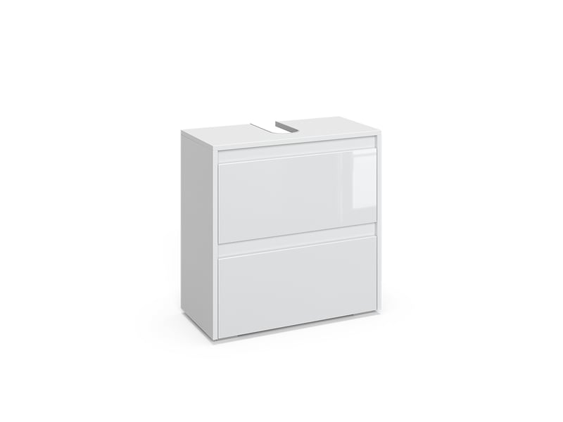 Vicco meuble sous vasque simple, blancblanc brillant, 60.1x62cm avec 2 tiroirs