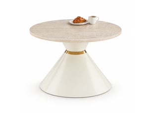 Table basse rond(e) coloris beige VLIVRA  - 70 cmx50 cm