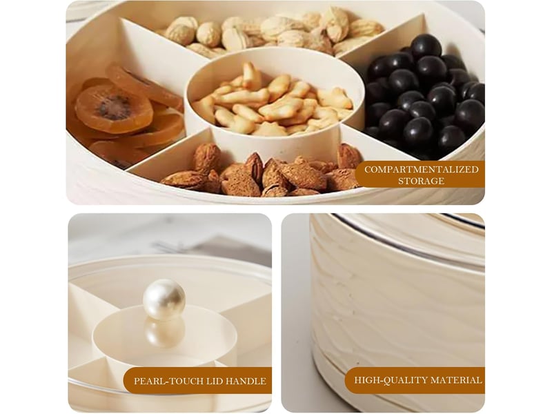  Boîte à collations moderne et luxueuse avec couvercle – plateau organisateur élégant pour fruits secs, noix et friandises, idéal pour le salon ou OGS005631LL - Conforama C