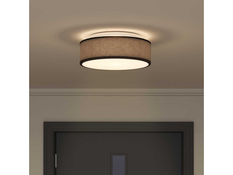  Lampe de plafond, plafonnier noir 38x38x13,5 cm tissu shl8206  - Conforama D