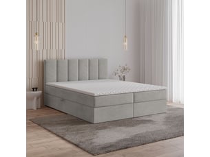 Lit avec rangement 140x200 cm <strong>MASSENO</strong> <strong></strong> coloris gris