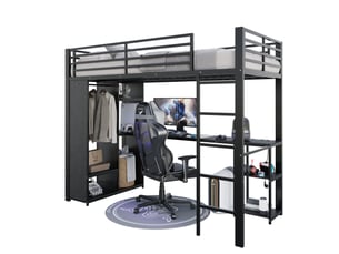 Lit mezzanine 90x200 cm <strong></strong>  <strong>Radiant Stride</strong> coloris noir