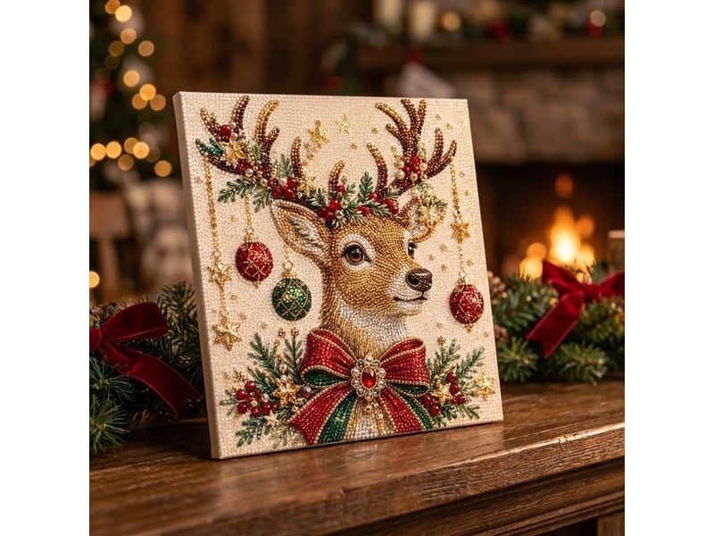  Kit diy diamond painting perles de noël – art créatif à réaliser soi-même pour adultes-style 3  - Conforama E