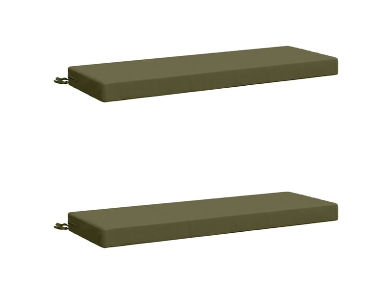  Lot de 2 coussins de banc, coussins d'assise soest 100 % polyester vert olive cf57584  - Conforama A