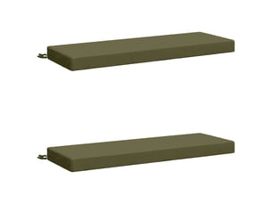 Lot de 2 coussins de banc, coussins d'assise soest 100 % polyester vert olive cf57584