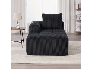 Fauteuil relax corda, noir, sans montage, coussin doux, poche latérale, porte-gobelet intégré