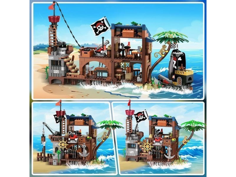  Set de construction pirate 781 pieces avec led 3 en 1 bateau et camp transformable 151498_AAAHU09275_6_DROPFR - Conforama D