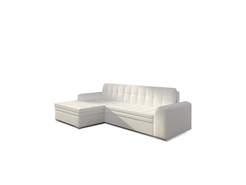 Canapé d'angle convertible conforto 4 places blanc – angle gauche - Conforama A